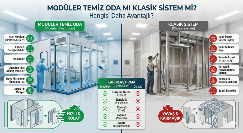 Modüler Temiz Oda mı Klasik Sistem mi? Hangisi Daha Avantajlı?