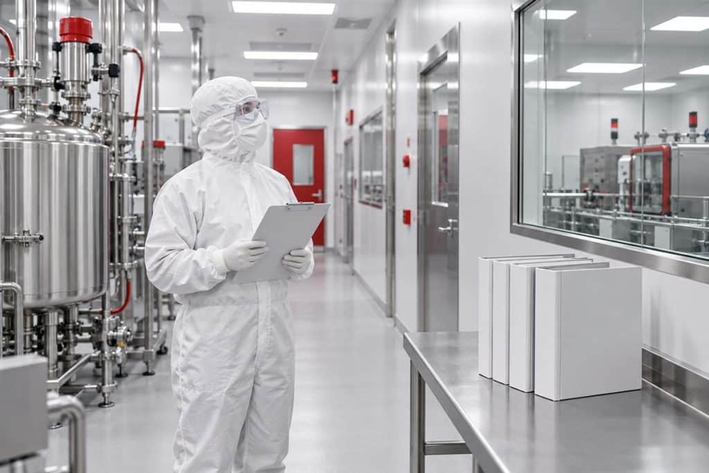GMP denetimine hazırlanan temiz oda üretim alanı