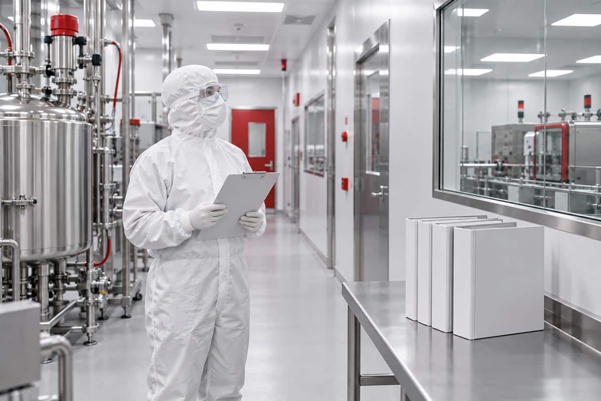 GMP denetimine hazırlanan temiz oda üretim alanı