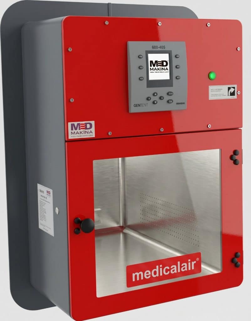 Med Makina kırmızı Pass Box (malzeme geçiş kabini), paslanmaz iç hazne ve kontrol paneli