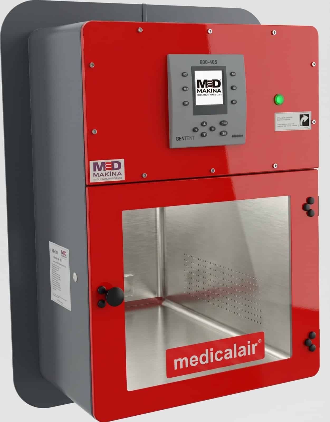 Med Makina kırmızı Pass Box (malzeme geçiş kabini), paslanmaz iç hazne ve kontrol paneli
